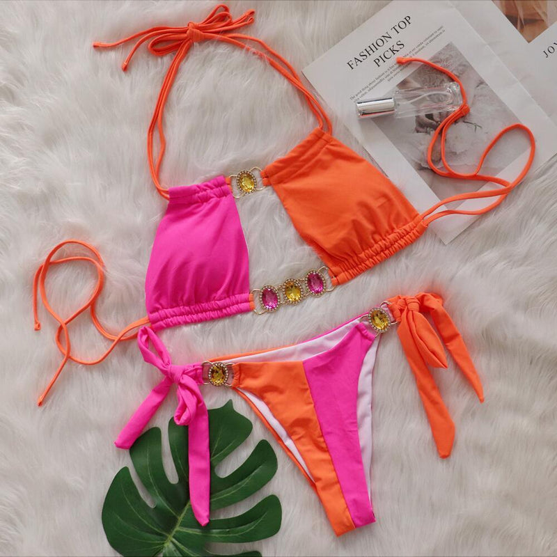 Patchwork Crystla Bikini