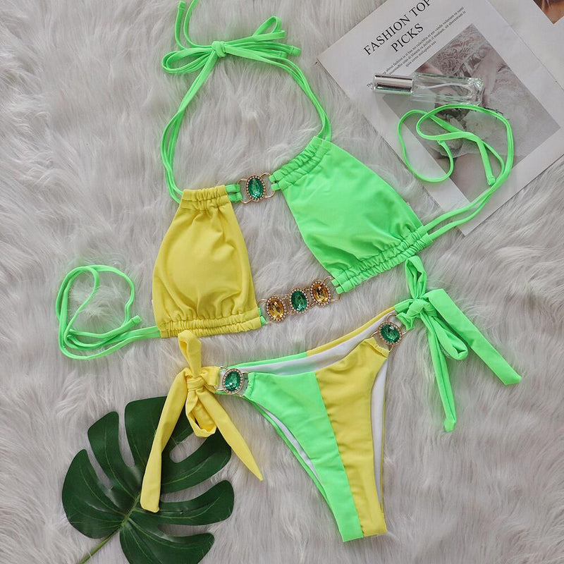 Patchwork Crystla Bikini